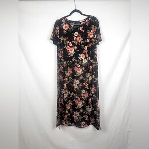 Sweet Rain Floral Black Top
